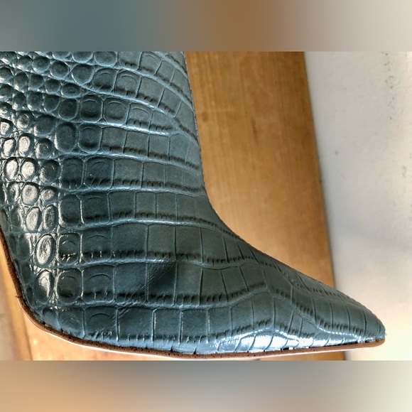 New Sam Edelman Fraya Croc-Embossed Leather Knee-High Boots Size 6.5 - Picture 10 of 12